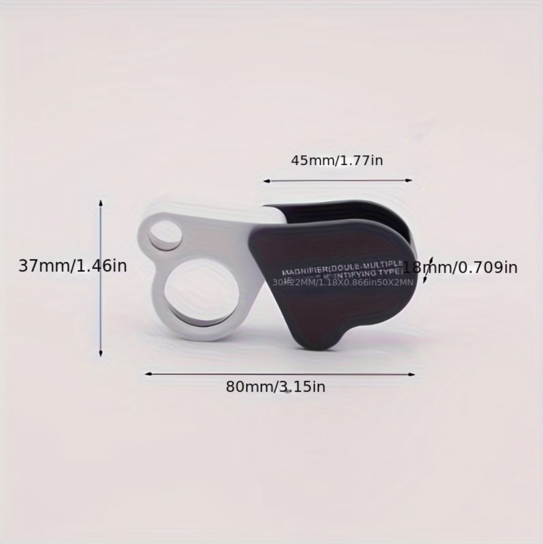 30X/50X Dual Lens Pocket foldable Loupe Magnifier Jewelry Magnifying Glass