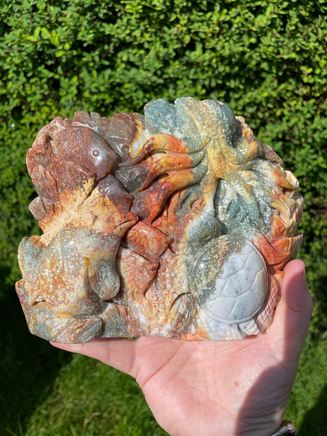 Ocean Jasper Sea Scene Carving