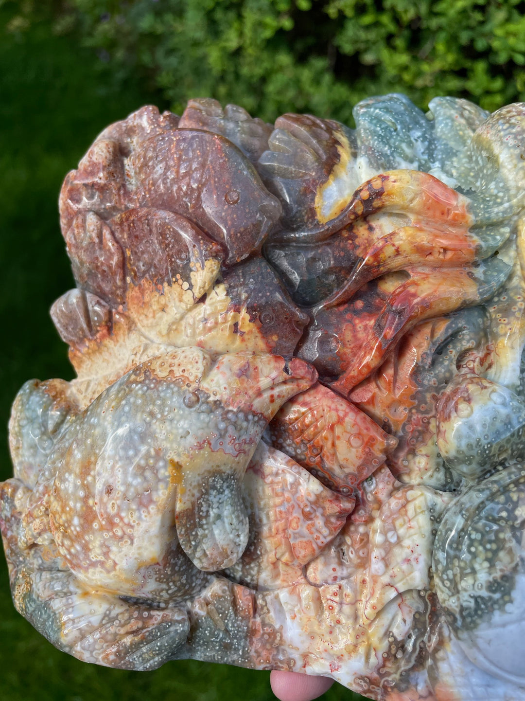 Ocean Jasper Sea Scene Carving