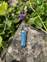 Load image into Gallery viewer, Silver Aqua Aura Double Terminated Point Pendant
