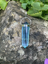 Load image into Gallery viewer, Silver Aqua Aura Double Terminated Point Pendant
