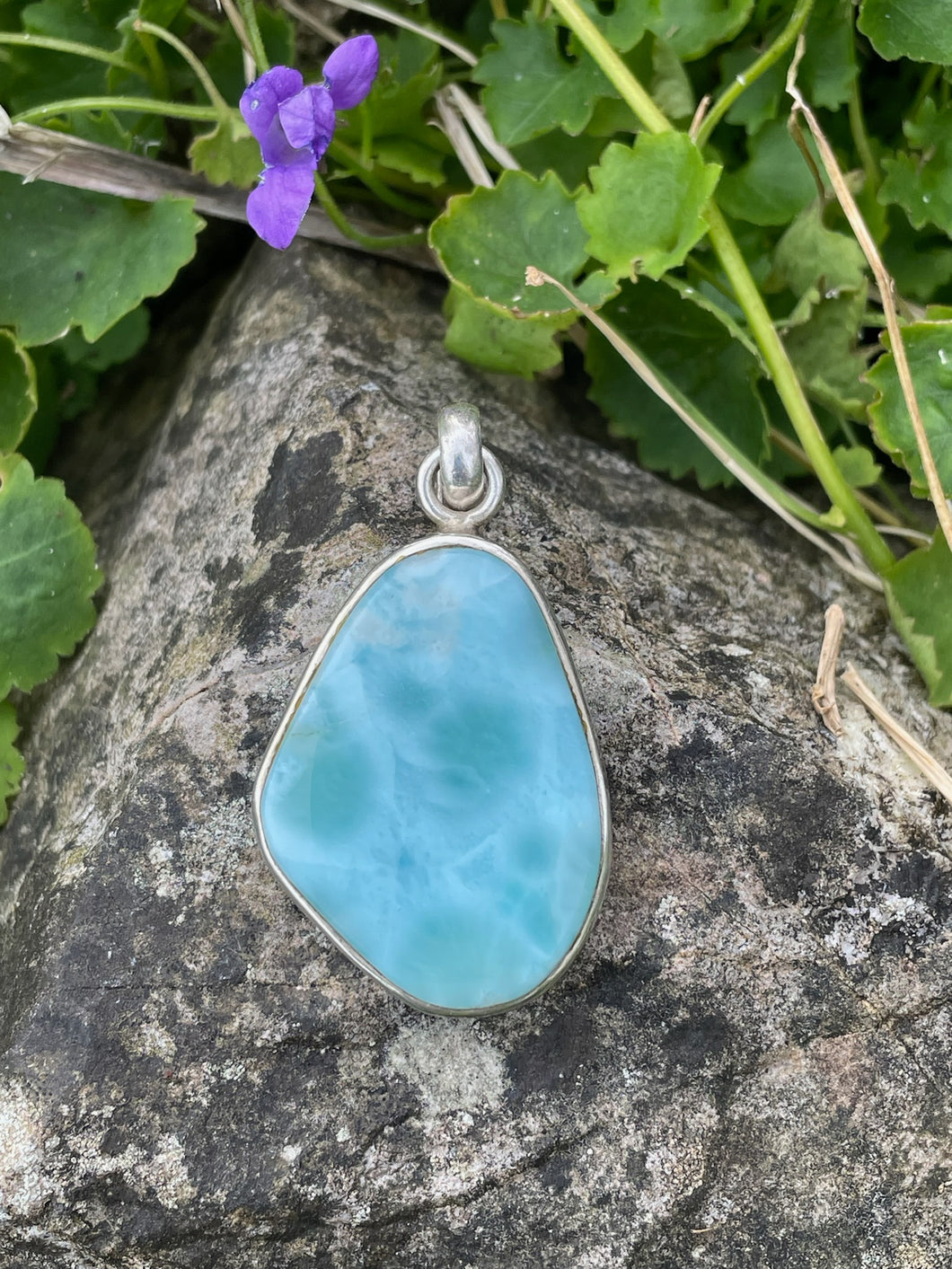 925 Sterling Silver Larimar Pendant