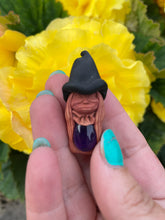 Load image into Gallery viewer, Clay Witch Rune Pendant with Amethyst
