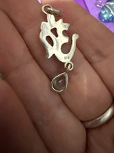 Load image into Gallery viewer, Silver Fancy OM with Blue Topaz Droplet Pendant

