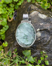 Load image into Gallery viewer, Large Arts and Crafts Style Seraphinite Pendant
