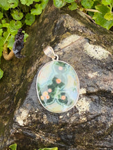 Load image into Gallery viewer, Orbicular Ocean Jasper Silver Pendant
