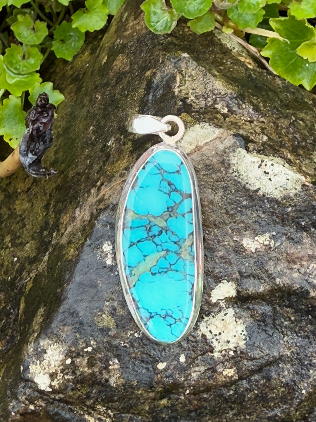 Natural Turquoise Silver Pendant