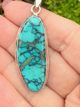 Load image into Gallery viewer, Natural Turquoise Silver Pendant
