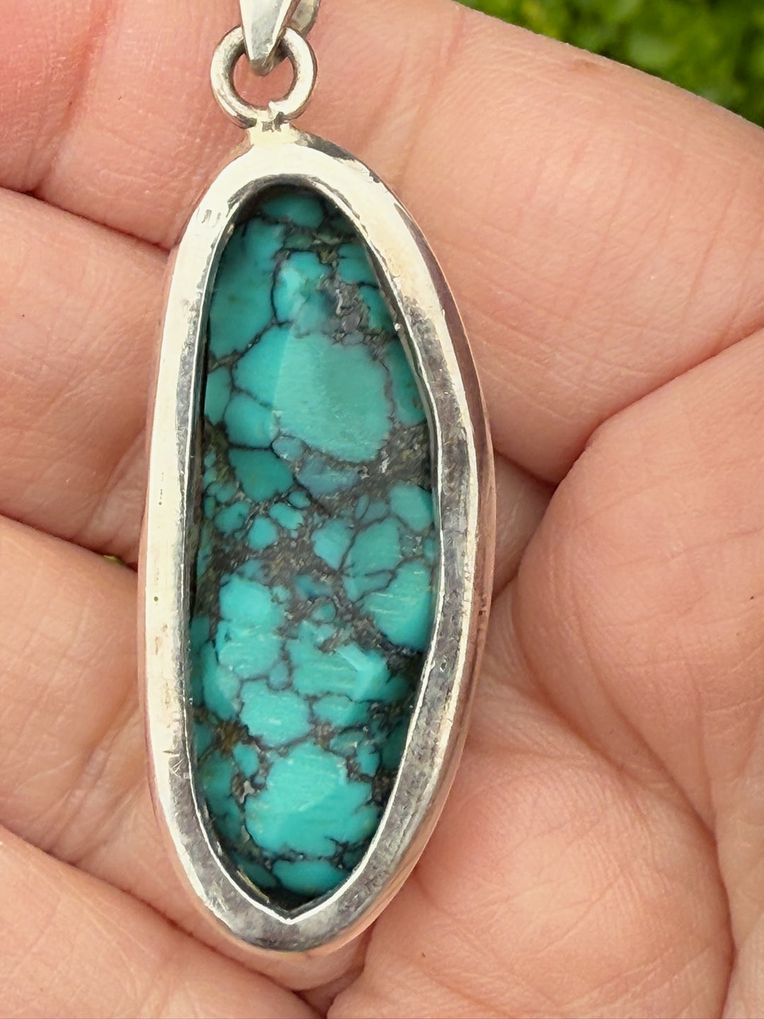 Natural Turquoise Silver Pendant