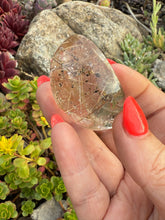 Load image into Gallery viewer, Large Flat Back Silver and Gold Rutile Quartz Cabachon from Brazil
