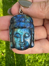 Load image into Gallery viewer, Blue Flash Kwan Yin Pendant Buddhism
