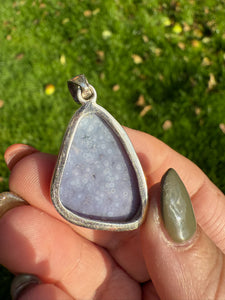 Grape Agate Chalcedony Silver Pendant