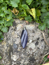 Load image into Gallery viewer, Sparkly Blue Goldstone Twist Silver Pendant
