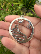 Load image into Gallery viewer, Silver Glastonbury Tor Pendant with Moonstone and Ruby
