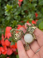Load image into Gallery viewer, Owl Tumblestone Cage Pendant
