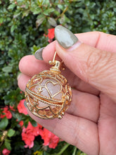 Load image into Gallery viewer, Heart Tumblestone Cage Pendant
