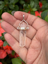 Load image into Gallery viewer, Quartz and Rose Quartz Double Terminated Pendant

