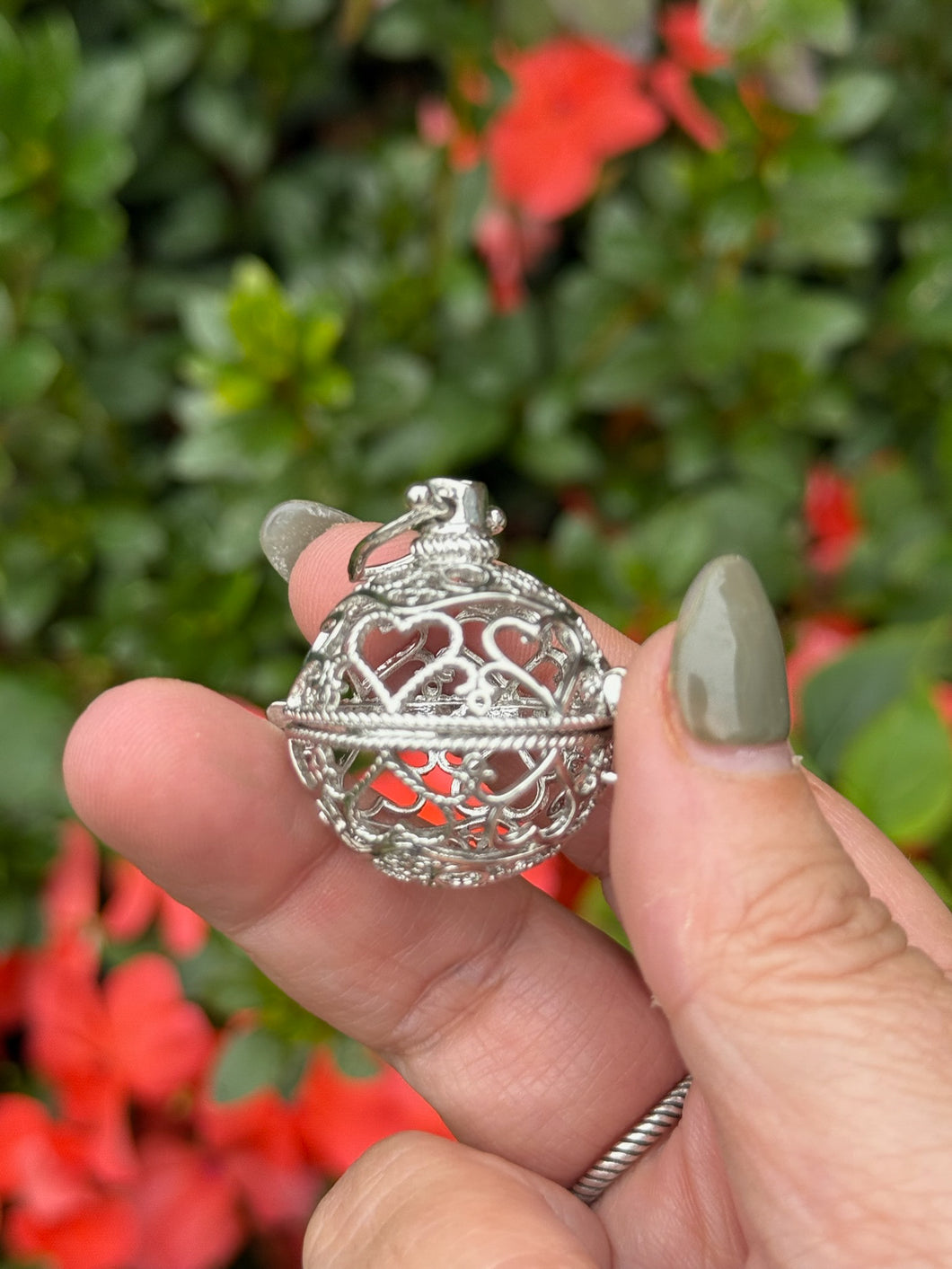Heart Tumblestone Cage Pendant