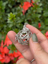 Load image into Gallery viewer, Heart Tumblestone Cage Pendant
