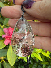 Load image into Gallery viewer, Mountain Scene Back Carved Garden Quartz Pendant and Adjustable Chain
