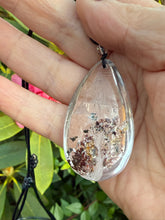 Load image into Gallery viewer, Mountain Scene Back Carved Garden Quartz Pendant and Adjustable Chain
