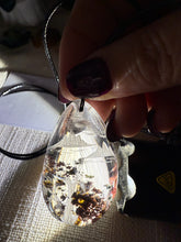 Load image into Gallery viewer, Mountain Scene Back Carved Garden Quartz Pendant and Adjustable Chain
