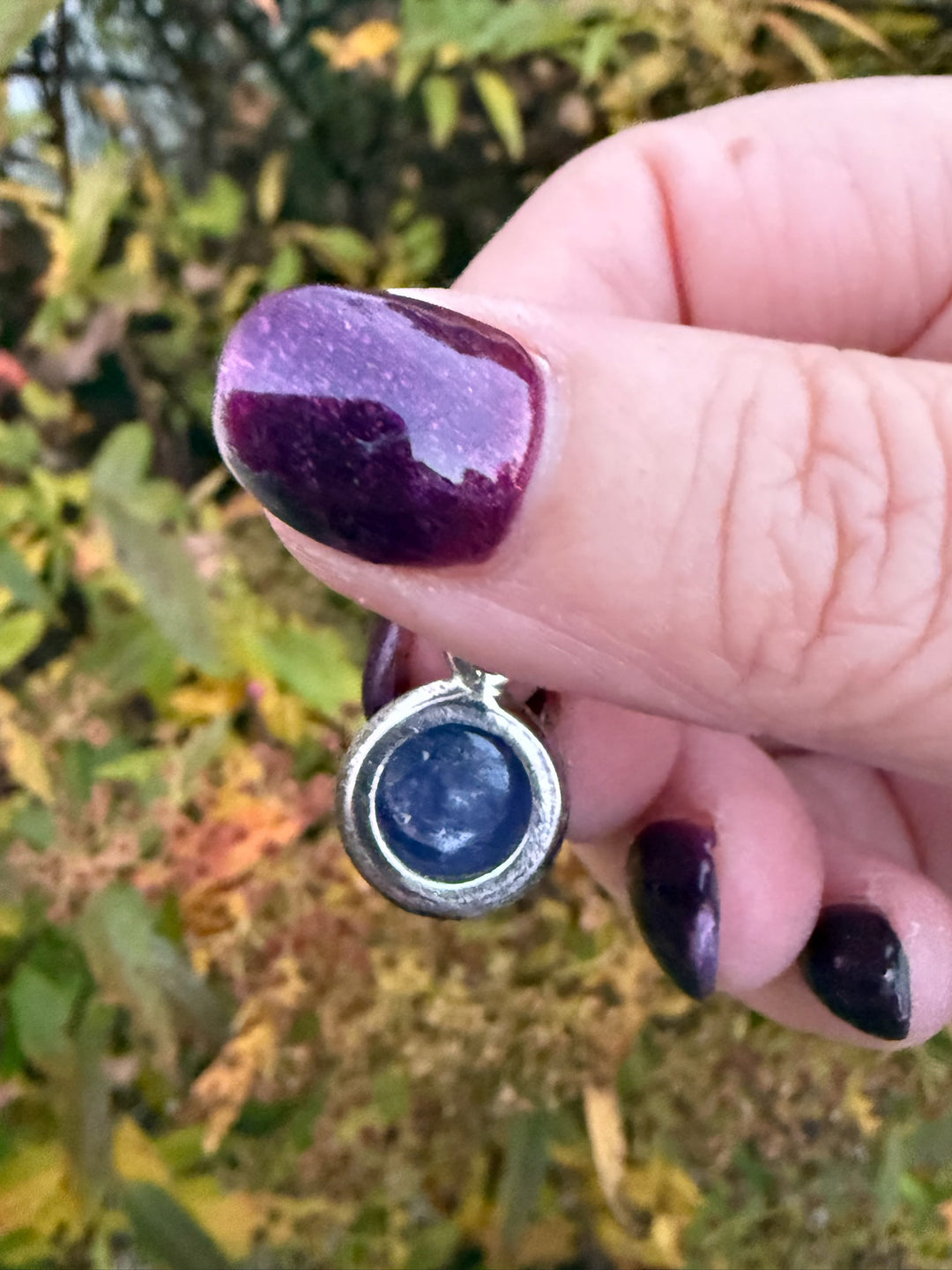 Sterling Silver Round Tanzanite Pendant
