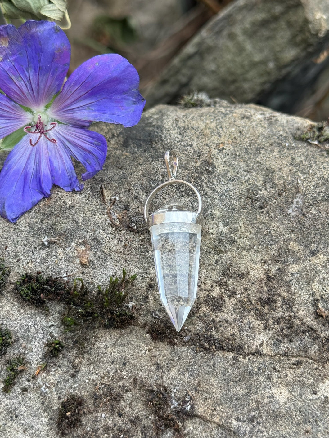 Quartz Vogel Pendant set in Silver