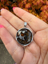 Load image into Gallery viewer, Pallasite Meteorite Star of David Hexagram Pendant
