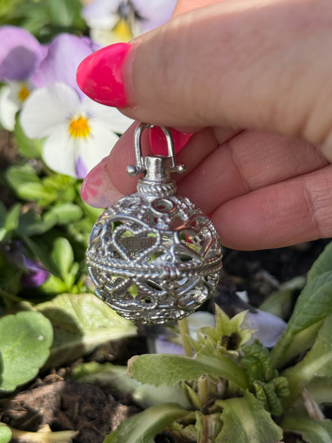 Heart Tumblestone Cage Holder Pendant
