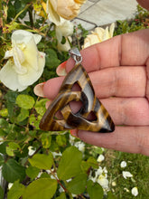 Load image into Gallery viewer, Tigers Eye Triquetra Celtic Knot Pendant
