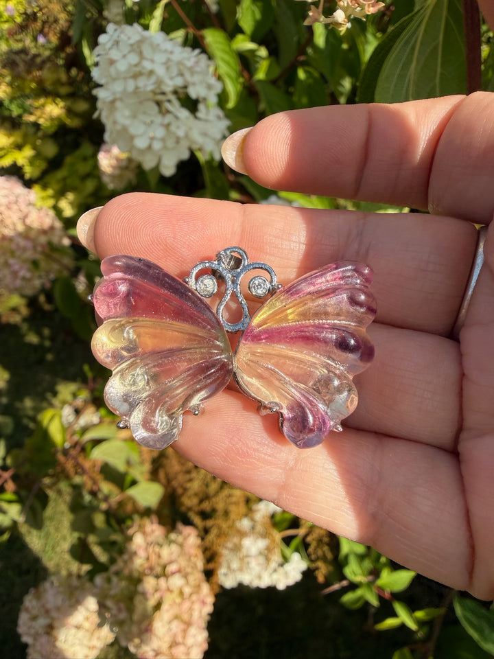 Fluorite Butterfly Pendant