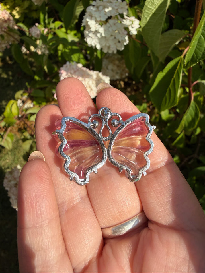 Fluorite Butterfly Pendant