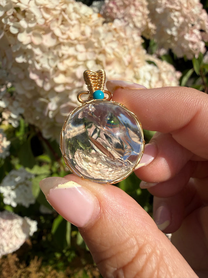 Rainbow Quartz Sphere Pendant