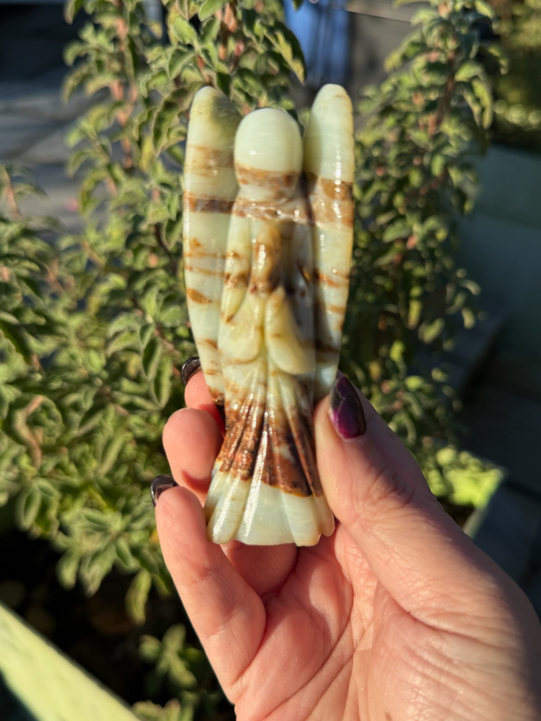 Rare Blue Andean Opal Angel Carving