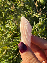 Load image into Gallery viewer, UV Reactive Mangano Calcite Angel Carving
