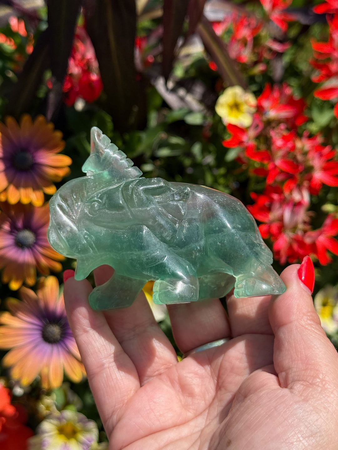 Green Fluorite Elephant