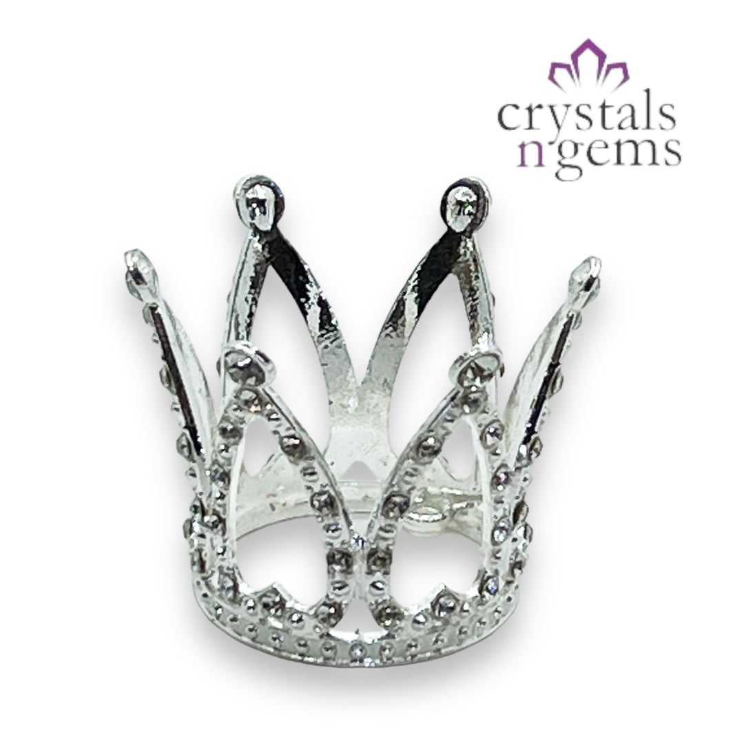 Silver Diamanté Crown Sphere Holder / Display Stand