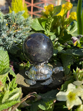 Load image into Gallery viewer, Silver Coloured Turtle Sphere Stand
