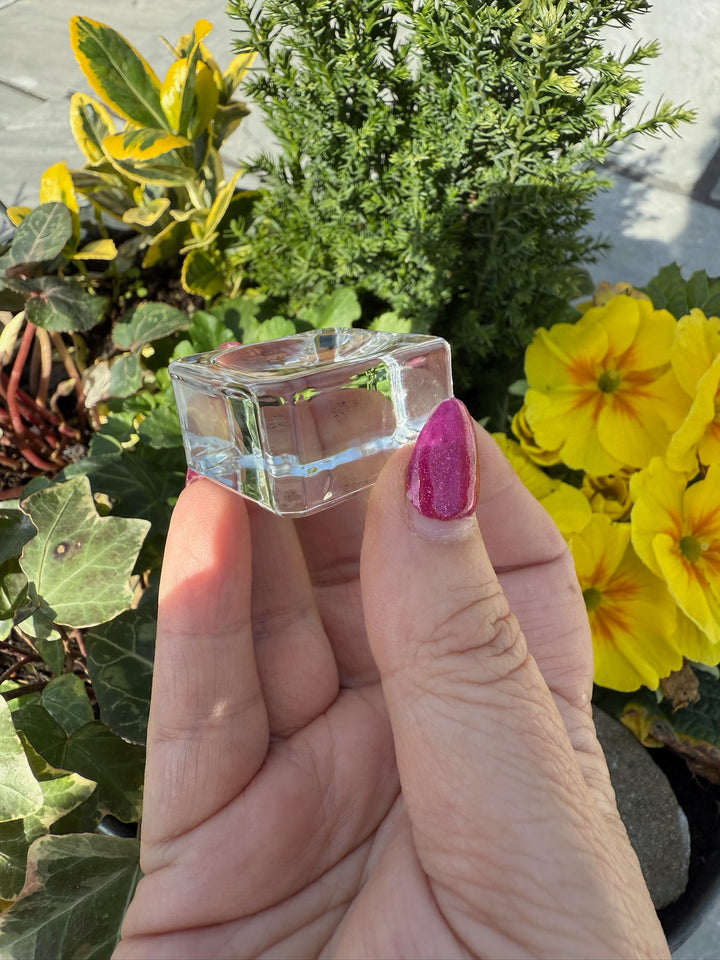 Glass Cube Sphere Stand