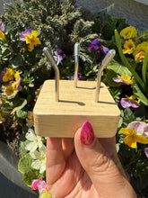 Load image into Gallery viewer, 3 Point Sphere or Specimen Stand on Wood
