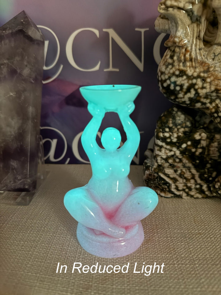 Glow Stone Glow in the Dark Goddess Sphere Stand