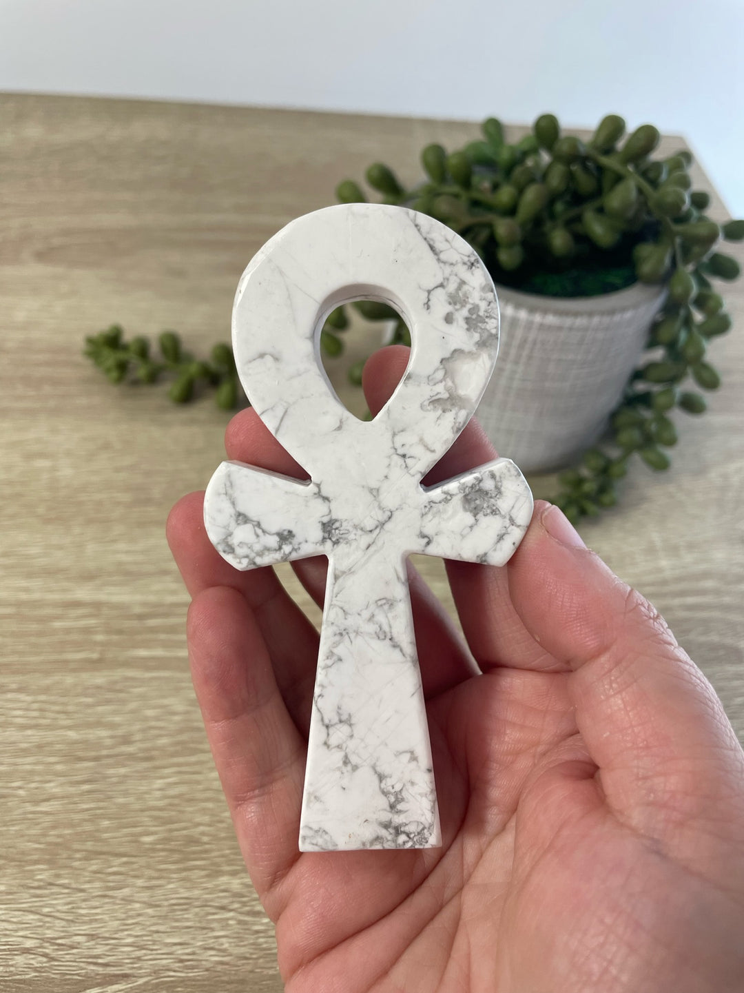 Howlite Ankh