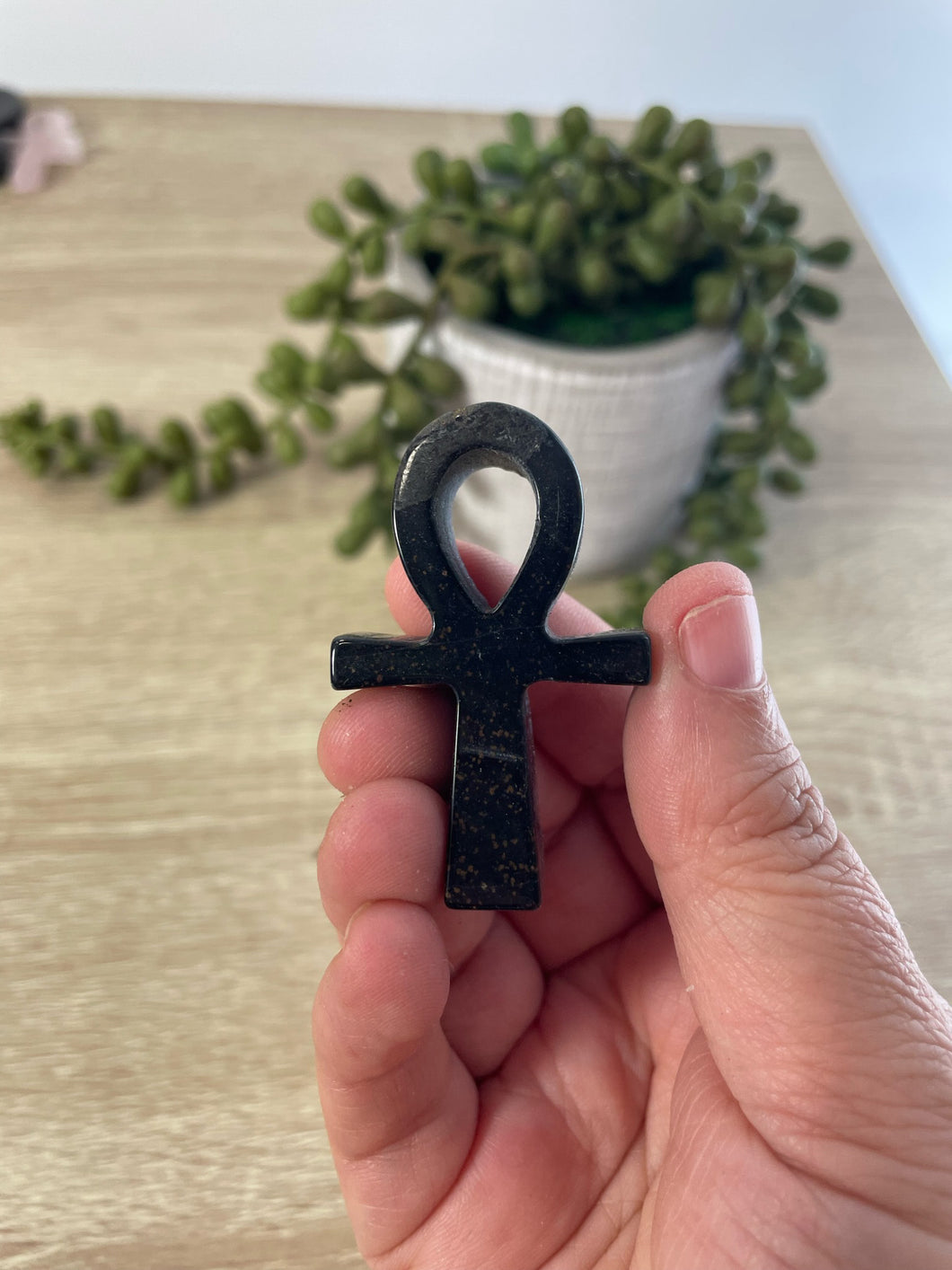 Blue Tigers Eye Ankh