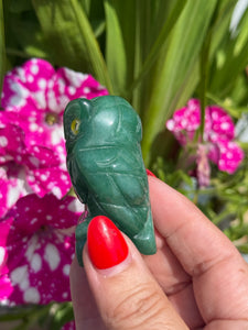 Green Aventurine Carved Owl