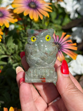 Load image into Gallery viewer, Bloodstone Carved Owl
