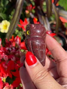 Strawberry Quartz Carved Owl