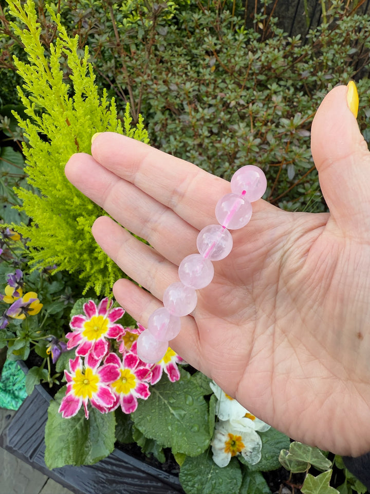 Rose Quartz 12mm Bead Bracelet