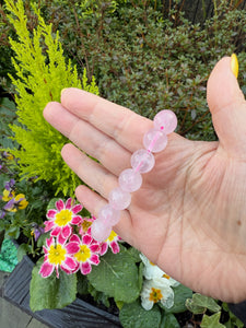 Rose Quartz 12mm Bead Bracelet