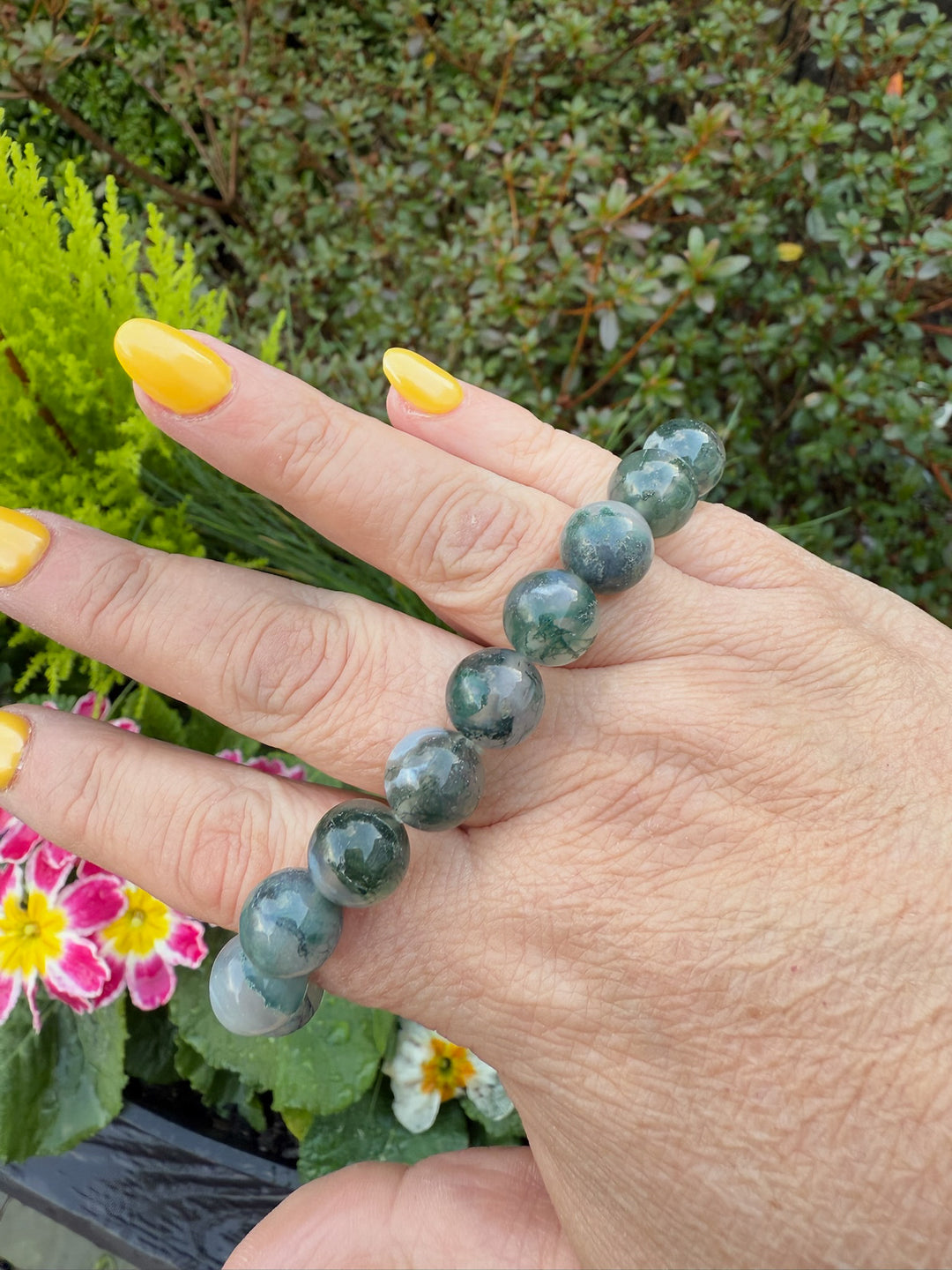 Moss Agate Bracelet 10mm bead